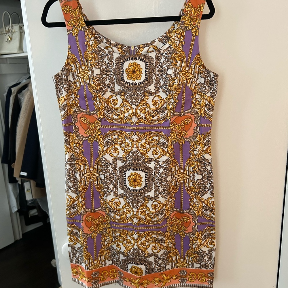 Laundry by Design Purple, Orange, and Gold Mini Dress